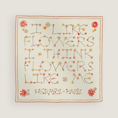 カレ 70 《アイ・ライク・フラワーズ》 - ブルー | Hermès - エルメス